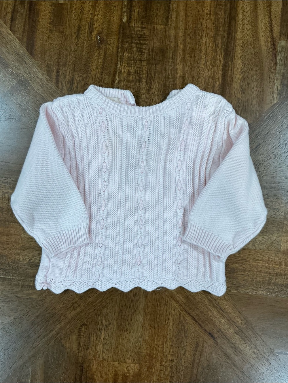 Boutique Collection 6 Months Pink Classic Cable-Knit Sweater